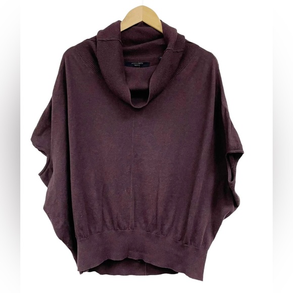Allsaints Elis cowl neck sweater burgundy XS - Picture 3 of 4
